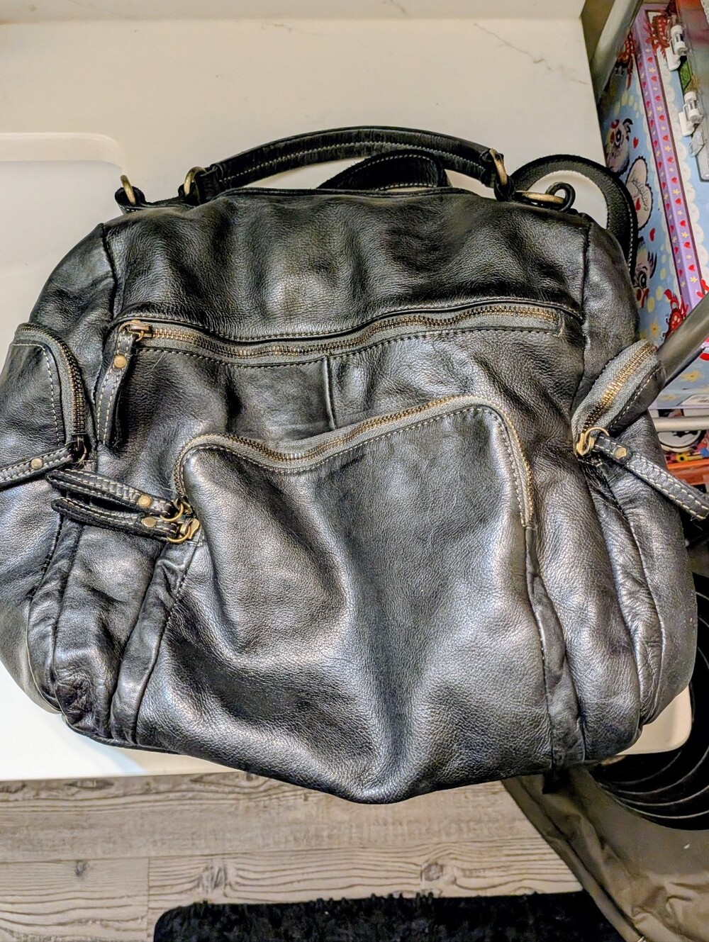 Vintage Italian Leather Quest Backpack Purse - Picture 3 of 7